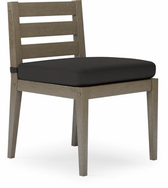 Lake Tahoe Gray Outdoor Side Chair with Charcoal Cushion