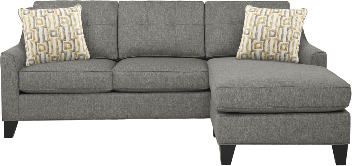ソフィアページ◇ Madison Place Gray Textured Chaise Sofa - Rooms To Go