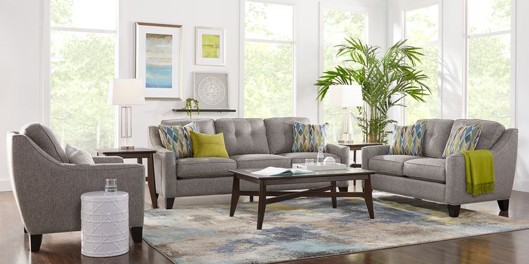 Madison Place Gray Textured 7 Pc Living Room