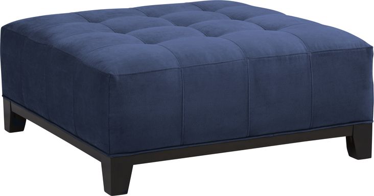 Metropolis Way Sapphire Microfiber Cocktail Ottoman