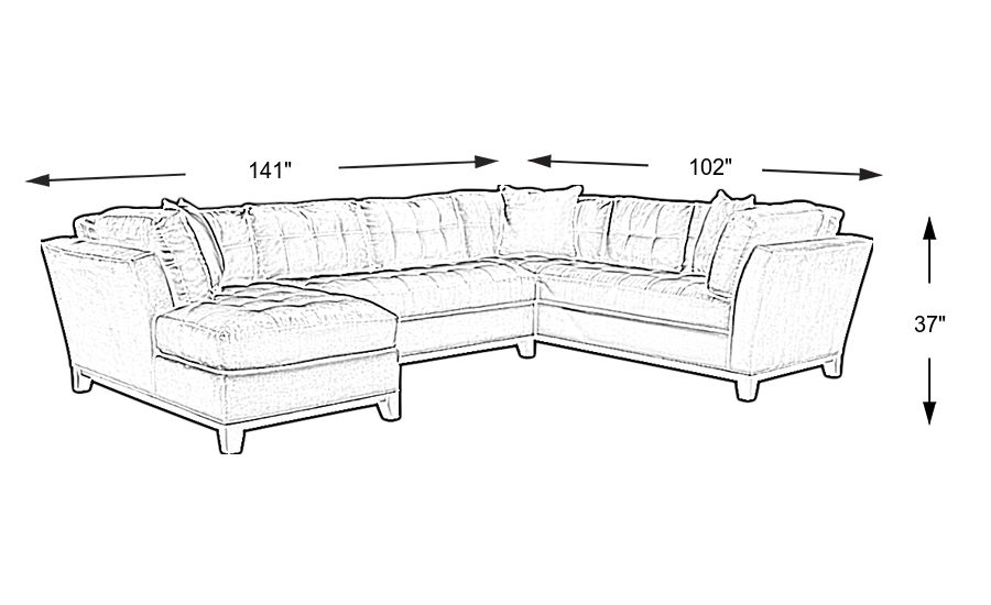 Metropolis Way Steel Microfiber 3 Pc Sectional - Rooms To Go