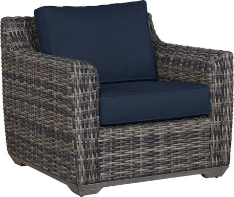 Cindy Crawford Home Montecello Gray Outdoor Club Chair with Ink Cushions