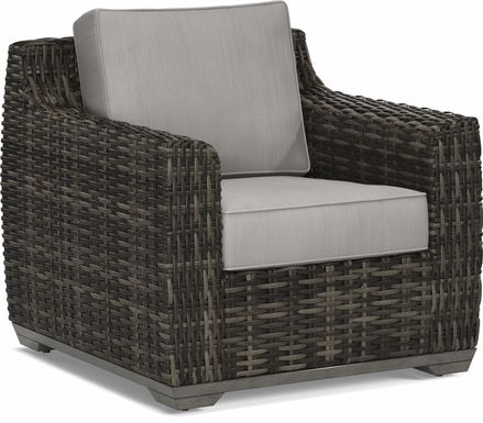 Montecello Gray Outdoor Club Chair with Silver Cushions