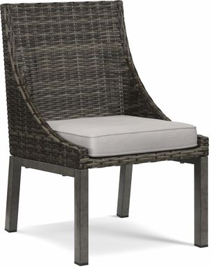 Montecello Gray Outdoor Side Chair with Silver Cushion