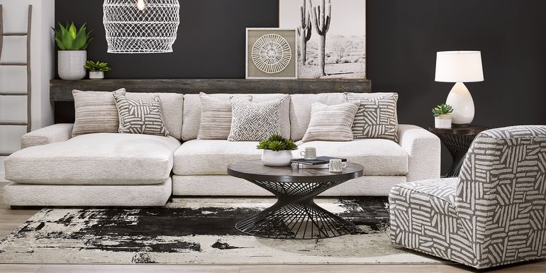 Cindy Crawford Home Monterey Park Off-White 3 Pc Sectional