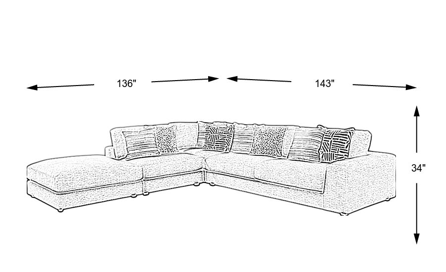 Monterey Park Off-White 4 Pc Sectional - Rooms To Go