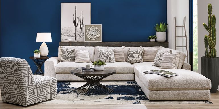 Cindy Crawford Home Monterey Park Off-White 6 Pc Sectional Living Room