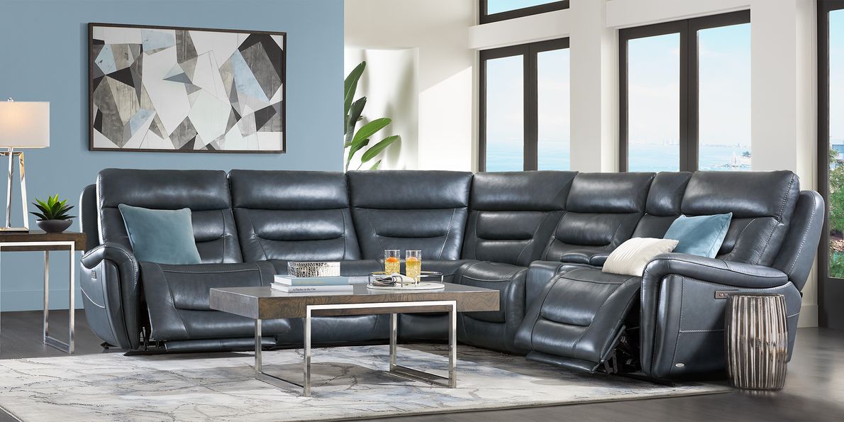 Cindy crawford leather sectional store rooms to go