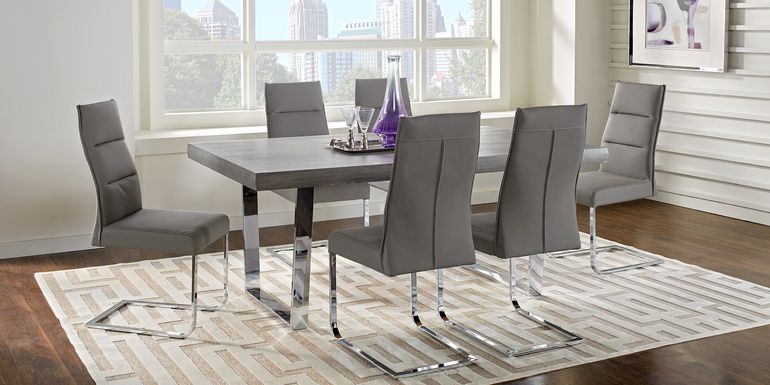 San Francisco Gray 5 Pc Dining Room with Gray Side Chairs