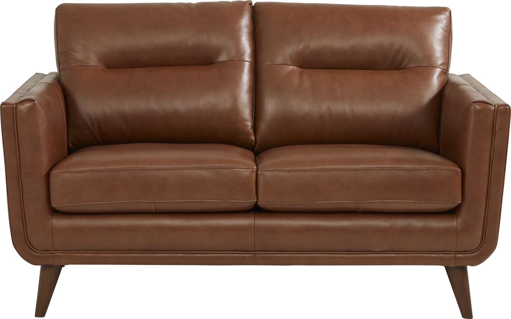 Saddle deals leather loveseat