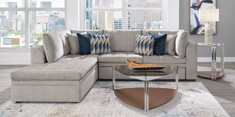 Cindy Crawford Home Sheridan Square Gray 5 Pc Sleeper Sectional Living Room