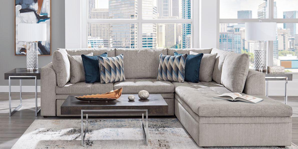 Rooms to deals go gray sectional