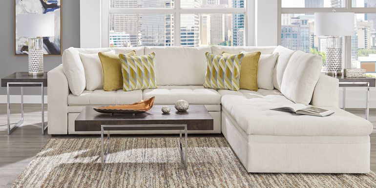 Sheridan Square Off-White 5 Pc Sleeper Sectional Living Room