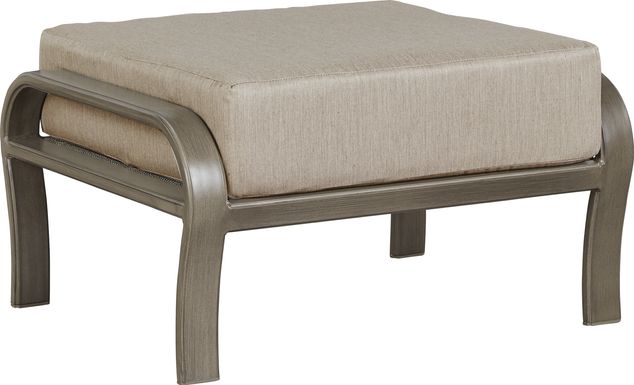 Cindy Crawford Home St. Lucia Champagne Outdoor Ottoman with Mushroom Cushion