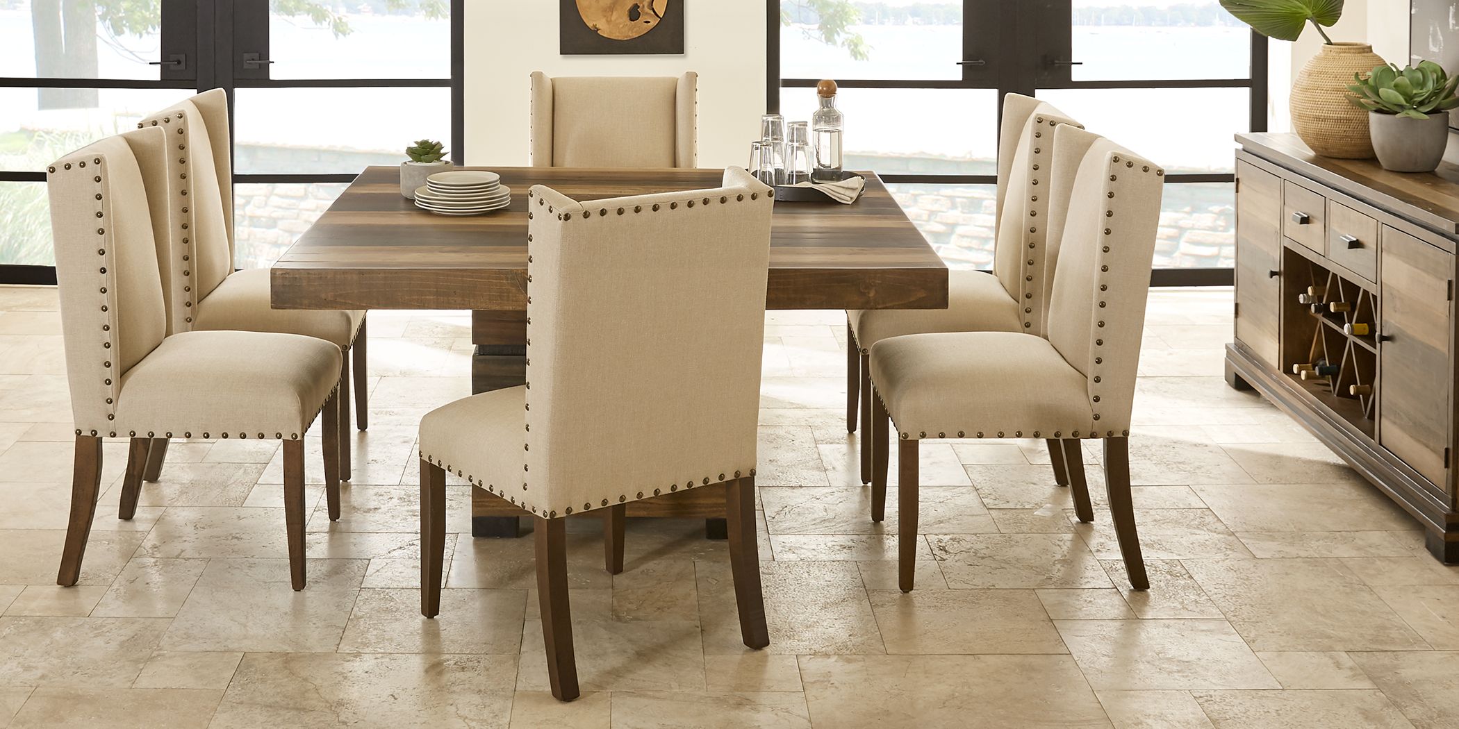 Cindy Crawford Home Westover Hills Brown 7 Pc Square Dining Room