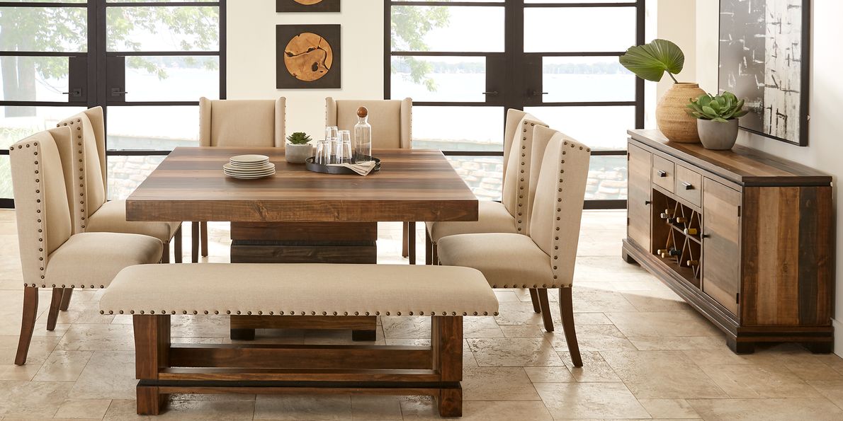 Cindy crawford home westover hills brown store 8 pc square dining room