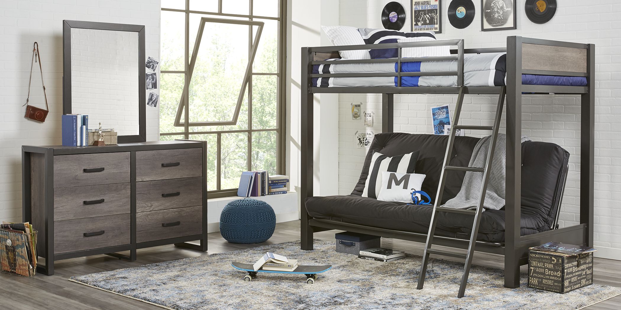 Rooms to go futon bunk deals bed