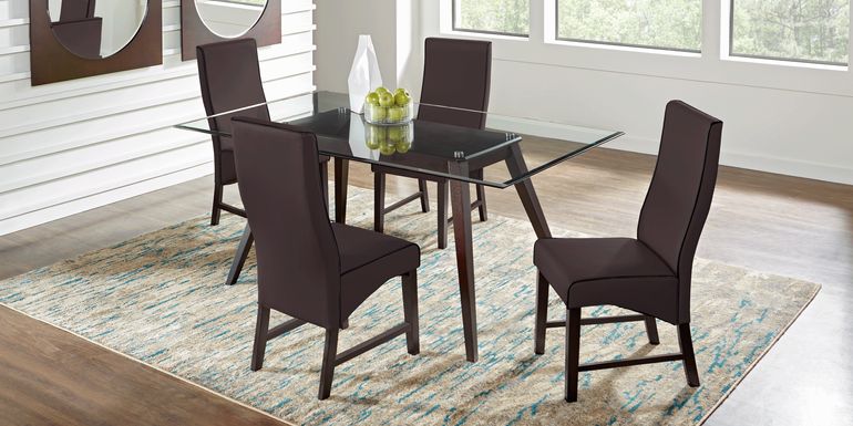 Colonia Hills Espresso 5 Pc 78 in. Rectangle Dining Room with Brown Chairs