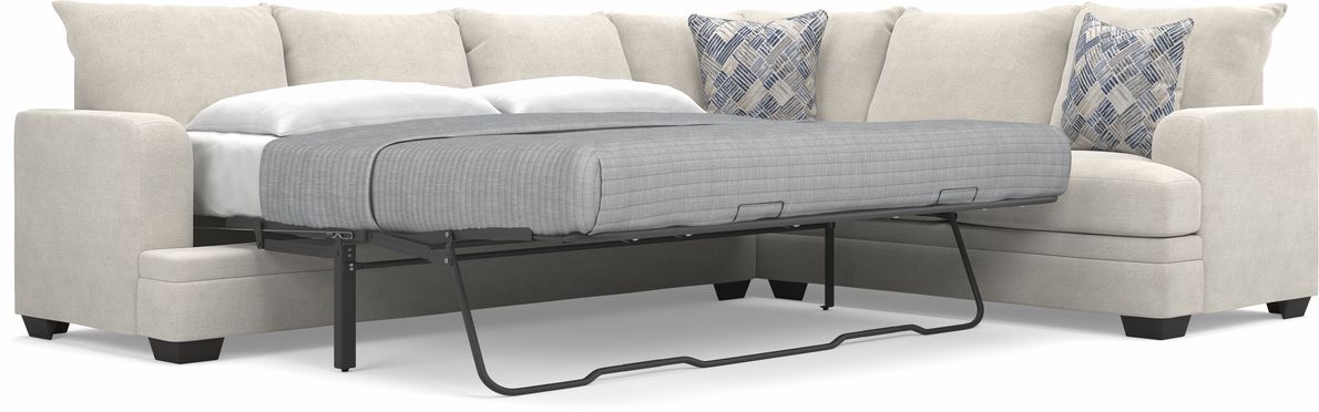 Copley Court Parchment 2 Pc Gel Foam Sleeper Sectional