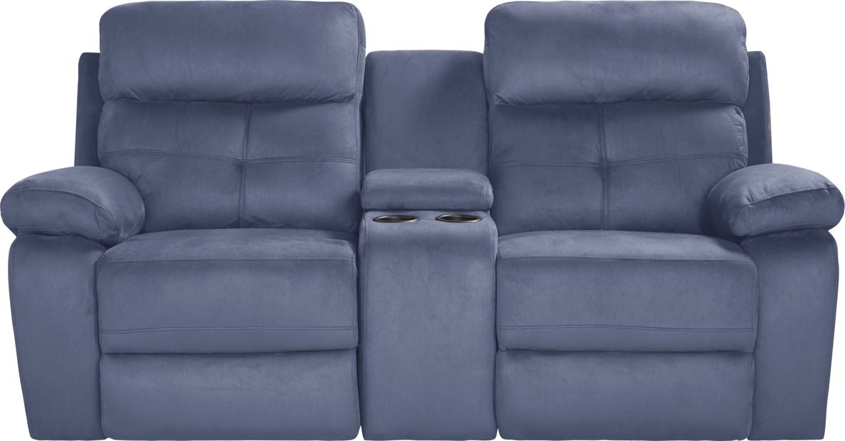 Blue reclining deals love seat