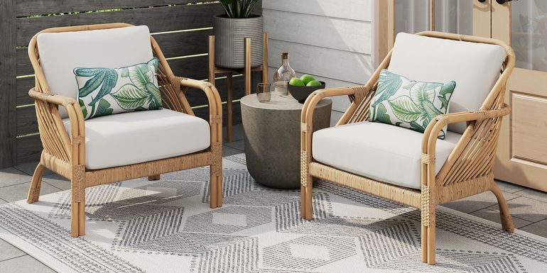 Coronado Sandstone Outdoor Club Chair with Vapor Cushions, Set of 2