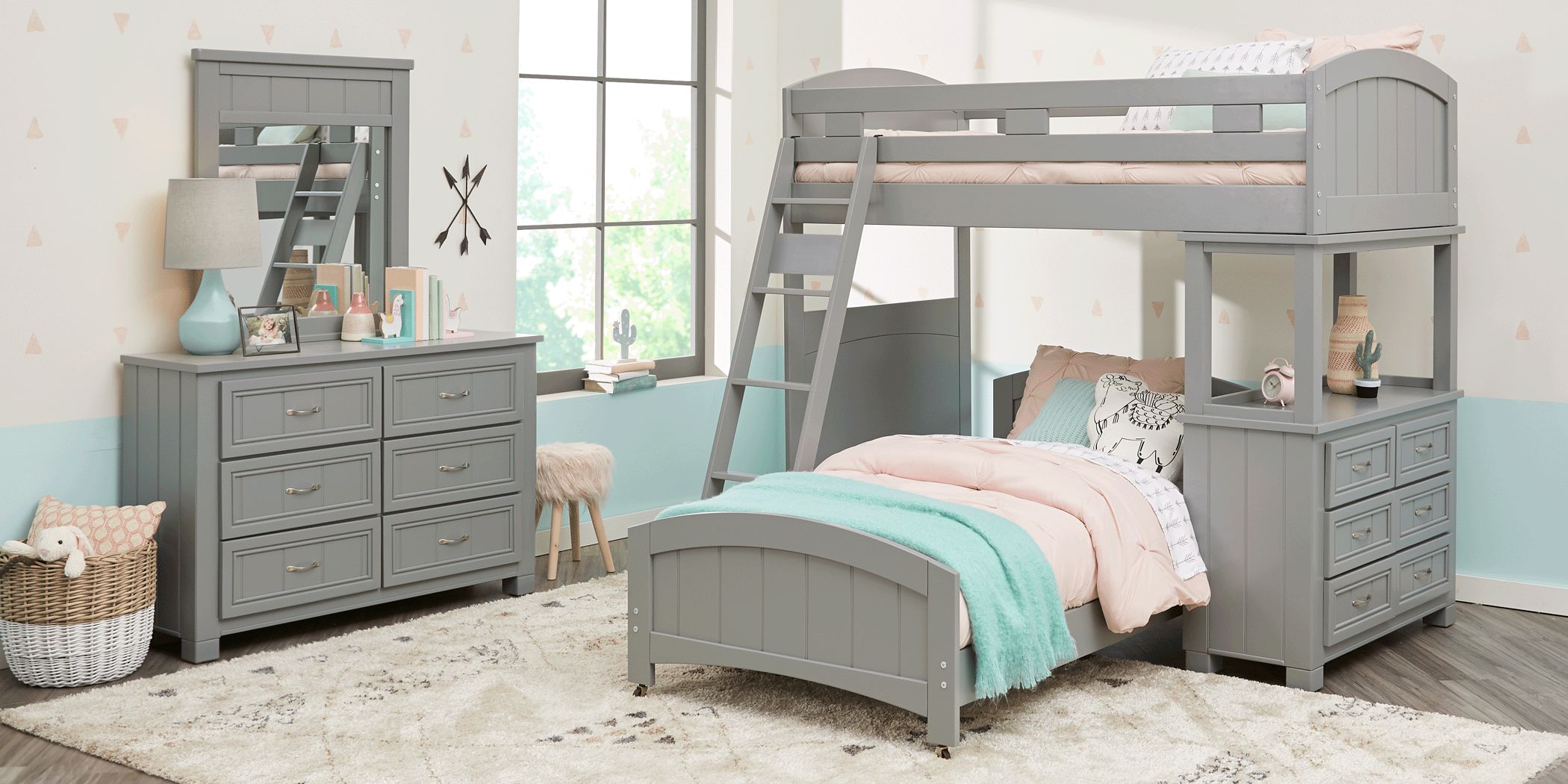 Grey twin deals loft bed