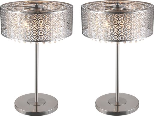 Courances Silver Lamp, Set of Two