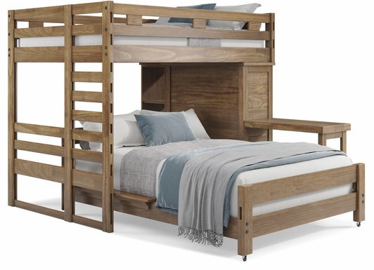 Kids Creekside 2.0 Chestnut Full/Full Loft with Loft Chest, Bookcase and Desk Attachment