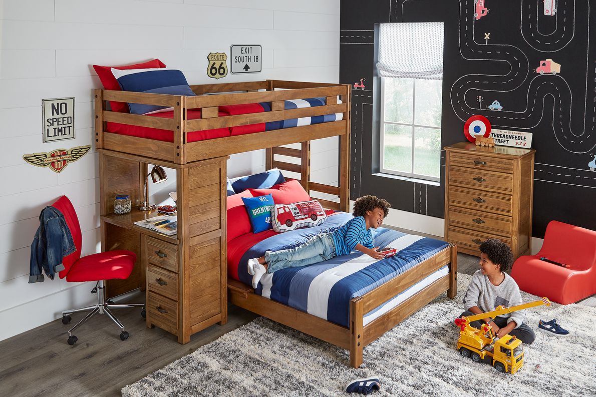 Student bunk bed on sale with desk