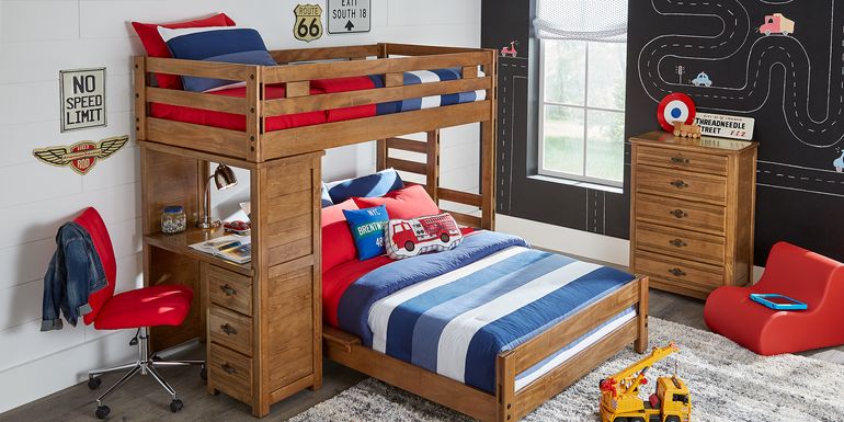 Creekside Chestnut Twin/Twin Student Bunk Bed with Desk