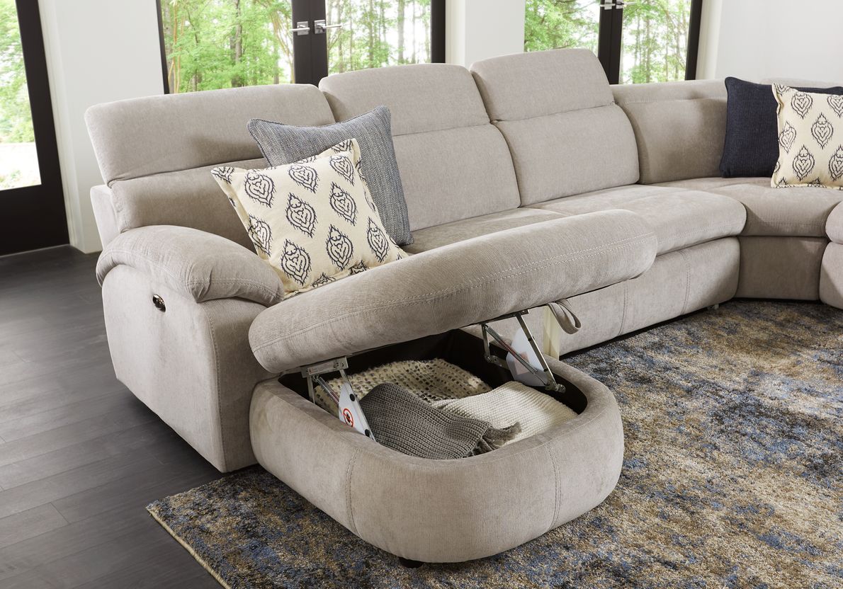 Reclining sectional deals with sleeper