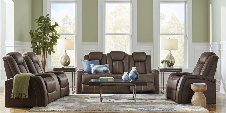 Crestline Brown 5 Pc Dual Power Reclining Living Room