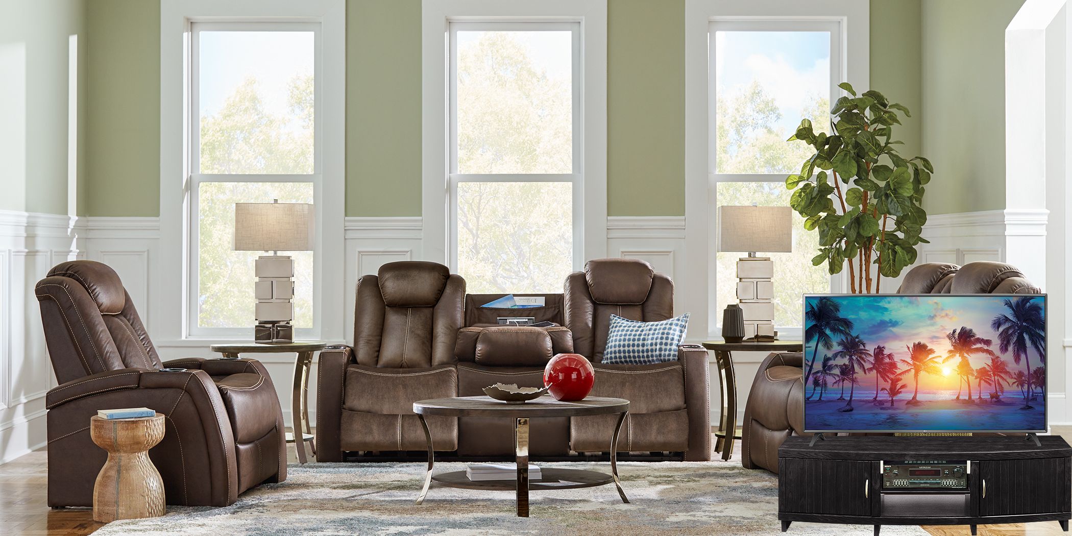 Crestline dual power reclining sofa sale