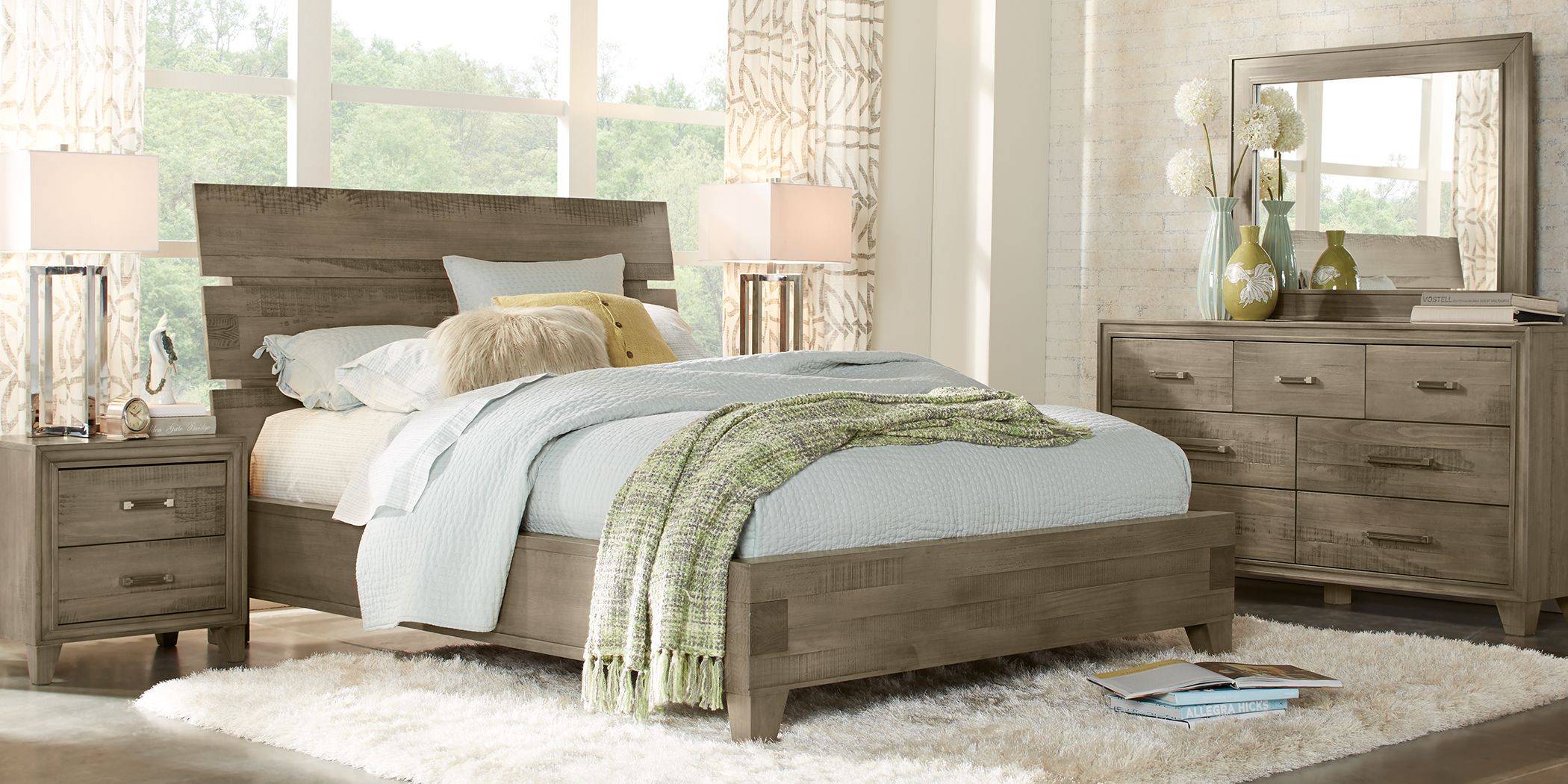 Crestwood Creek Gray 7 Pc King Panel Bedroom - Rooms To Go