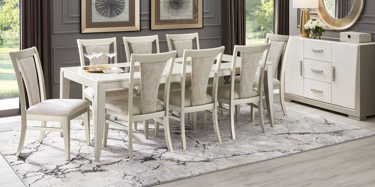 Crown Point 5 Pc Champagne Dining Room with Wood Frame Side Chairs