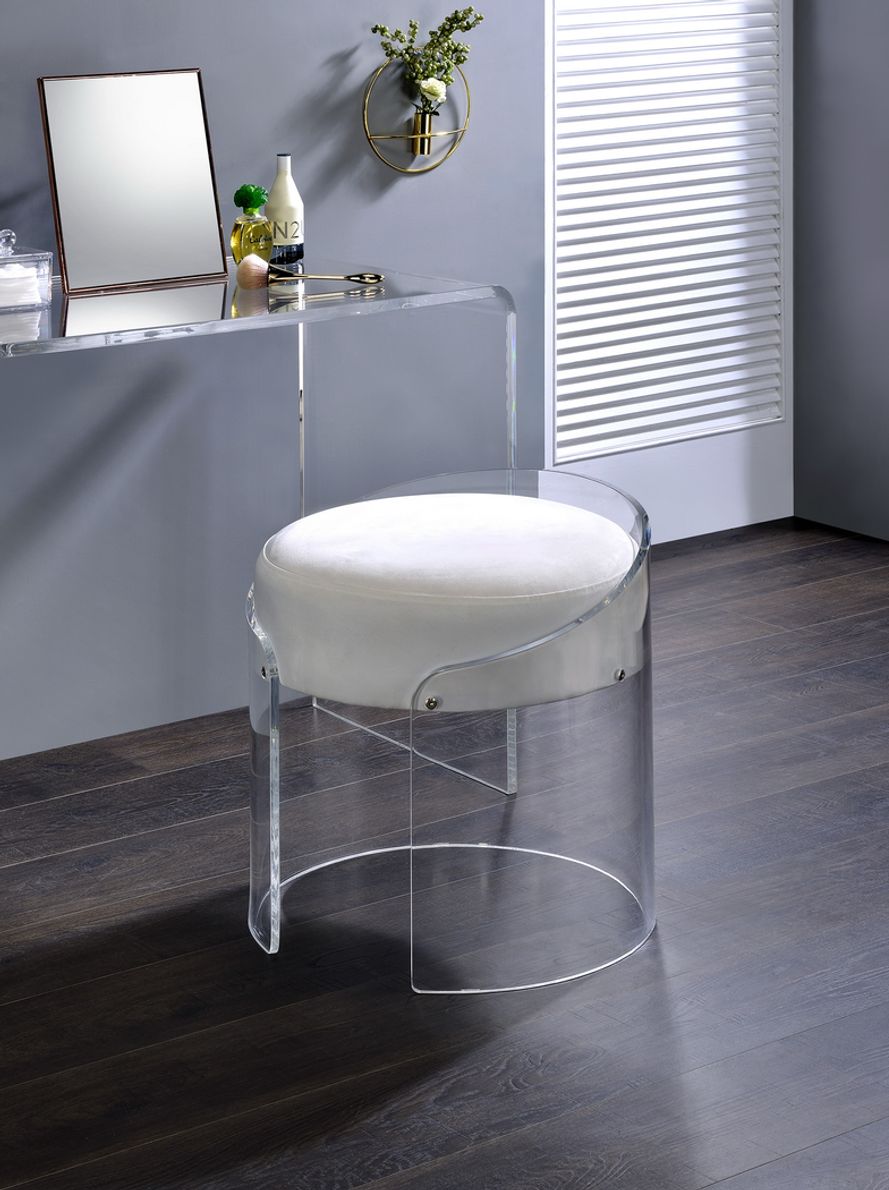 Clear acrylic best sale vanity stool