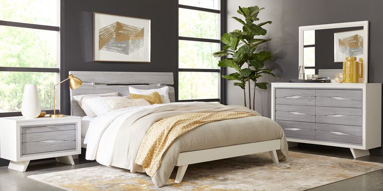 Dana Point White 5 Pc King Panel Bedroom