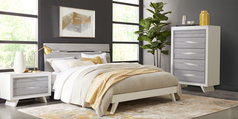 Dana Point White 5 Pc King Panel Bedroom