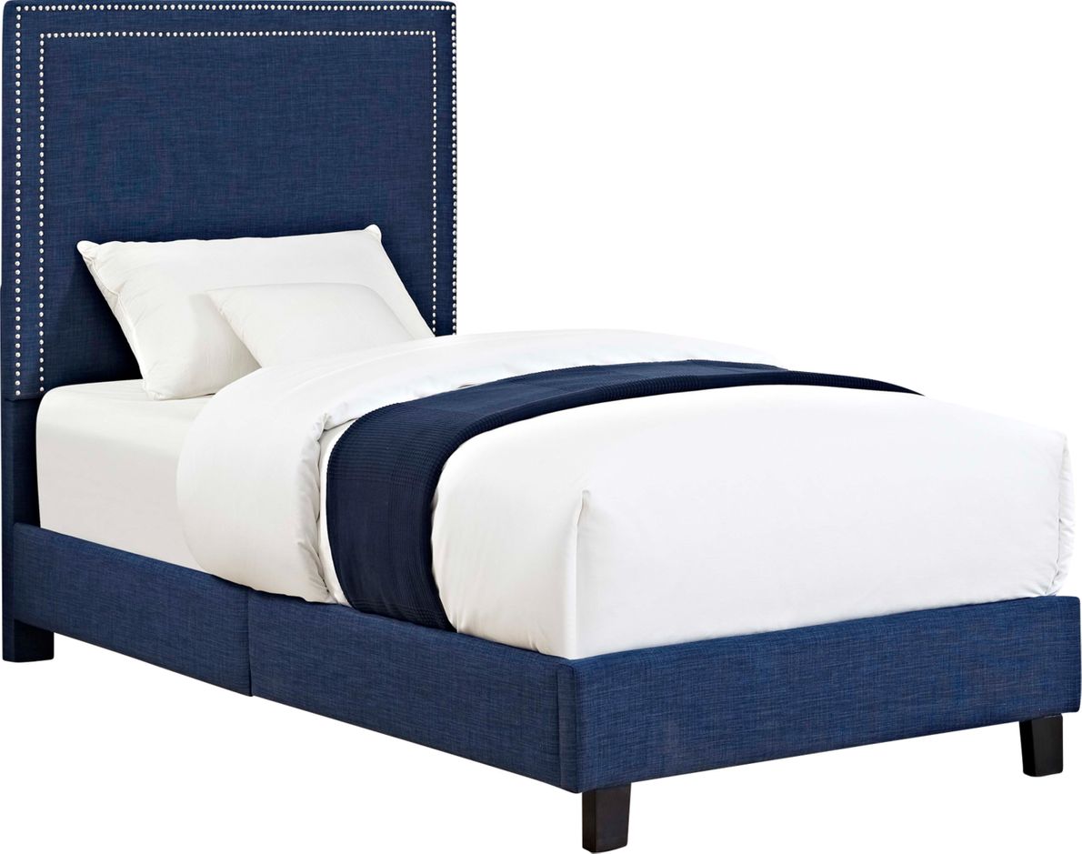 Twin bed store frame blue