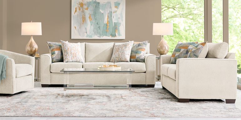Delcrest White 2 Pc Living Room