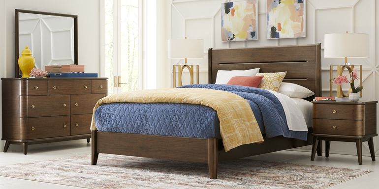 Devon Loft Walnut 6 Pc King Panel Bedroom