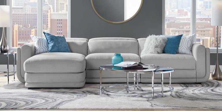 Dillon Smoke 3 Pc Dual Power Reclining Sectional