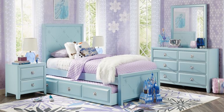 Disney Frozen Ice Blue 5 Pc Twin Panel Bedroom