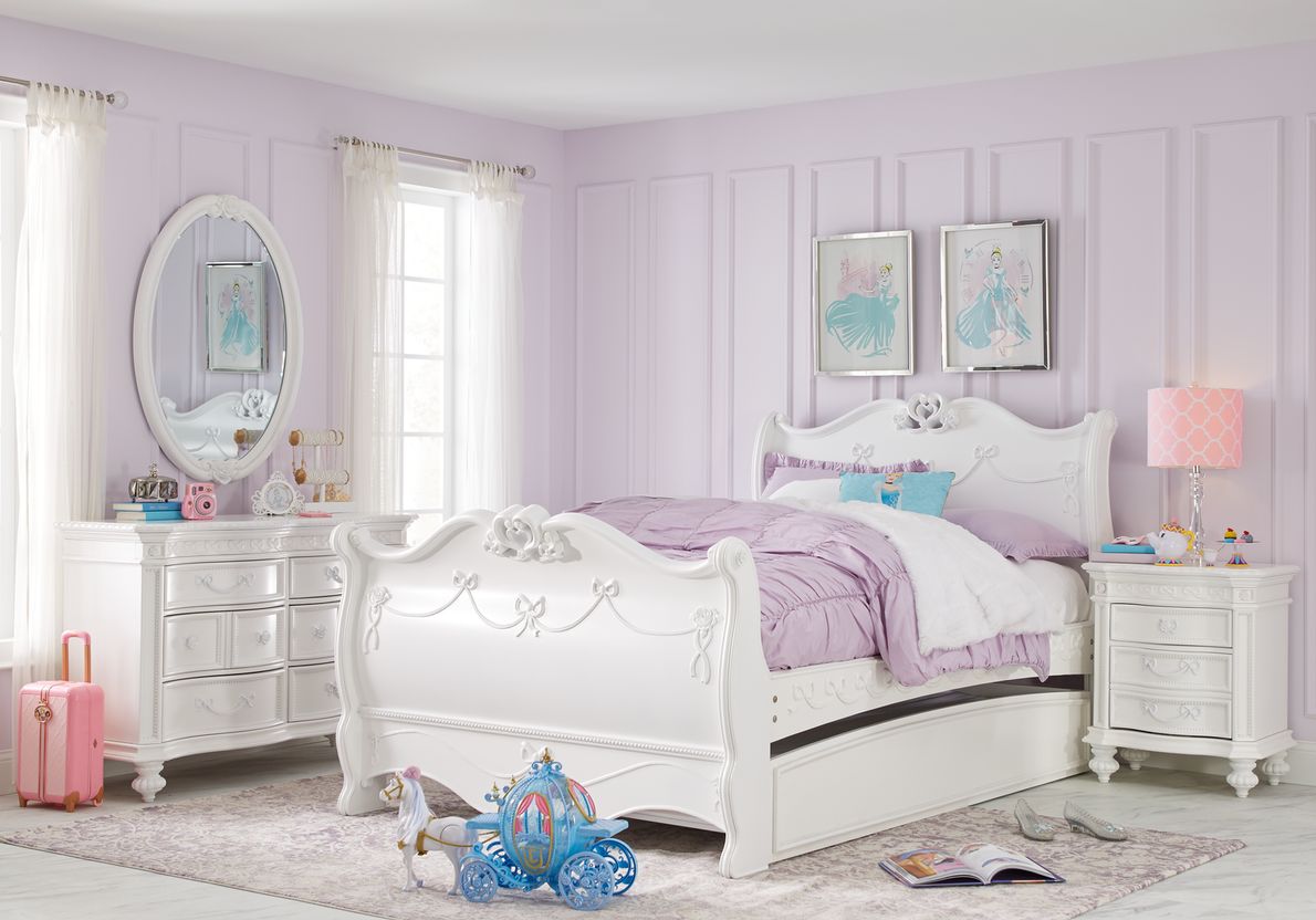 Little girl hotsell white twin bed