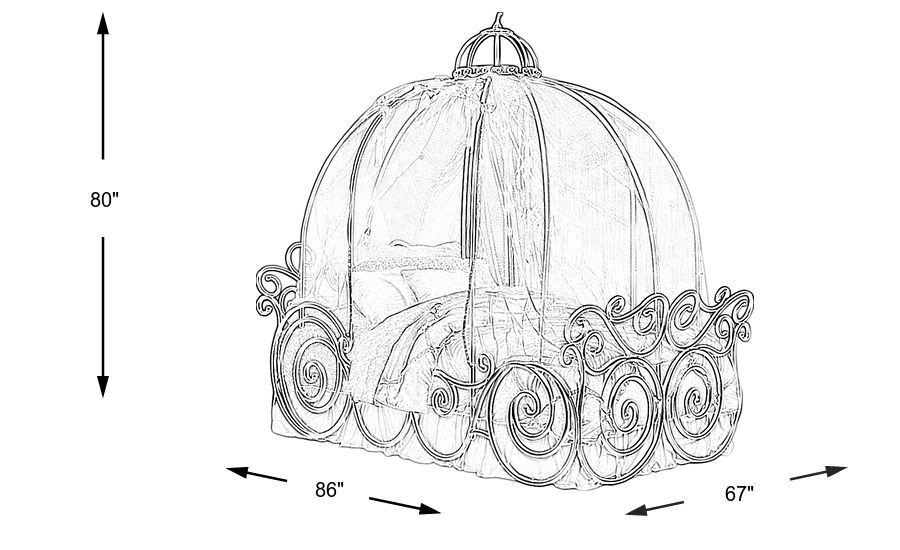 Disney princess shop metal carriage bed