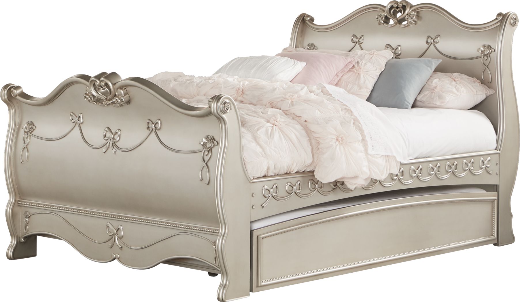 Princess twin deals bed with trundle