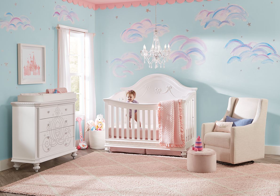 Disney princess cheap white crib