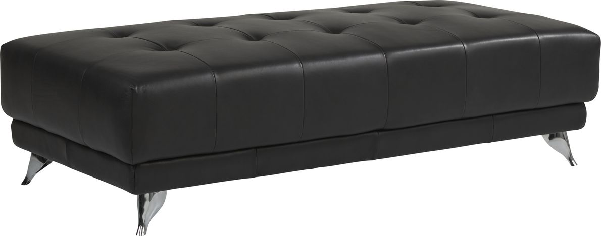 Black leather cocktail deals ottoman