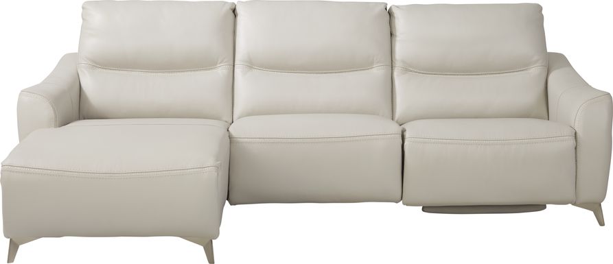 Domio Stone Leather 3 Pc Power Reclining Sectional
