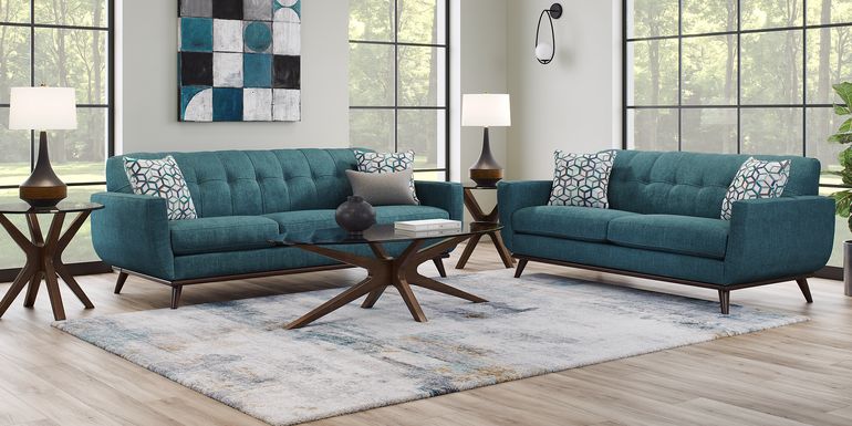 East Side Teal 2 Pc Living Room